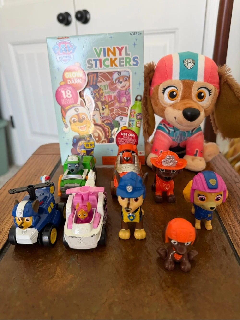 Paw Patrol Kids Toy Set with a Plushy, Vehicles & sticker’s.